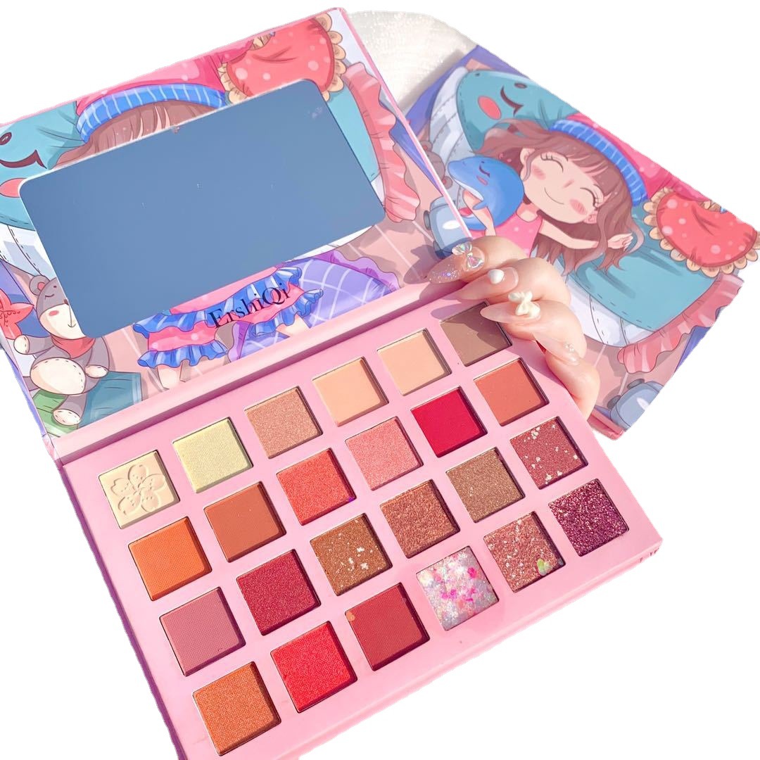 Ershiqi Ponyo Zongjie Girl 24 Colors Eye Shadow Plate Peach Color Spring and Summer Pearl Multi-Color Eye Shadow Matte