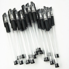 黑色欧标笔壳 空笔杆办公学生用通用中性笔芯替换笔管外壳