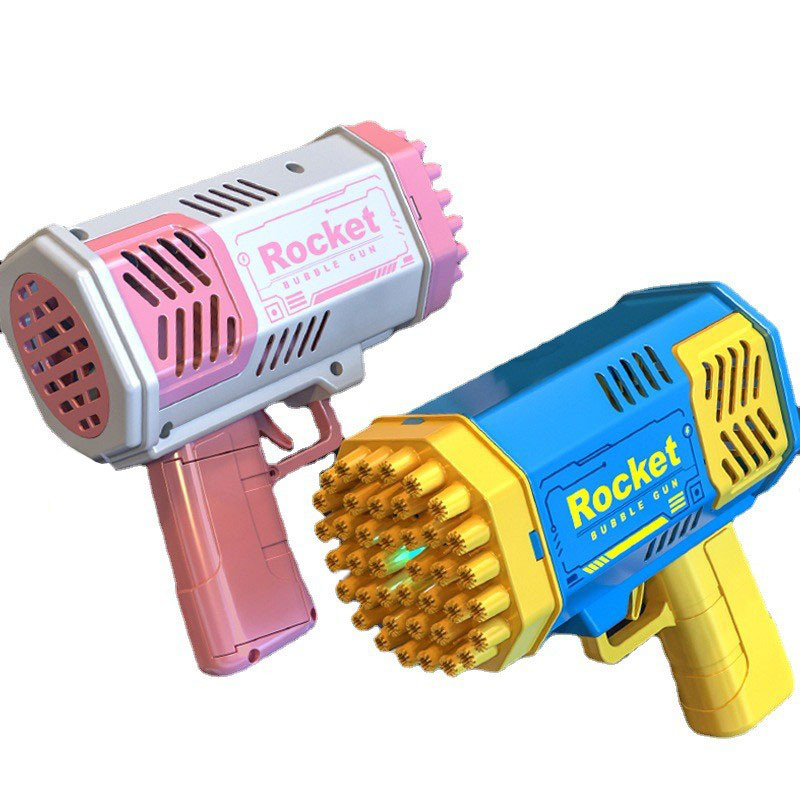 Cute Children Gatling 40-Hole Mini Version Space Bubble Gun Light Version Outdoor Toys Ultra-Long Life Battery Bubble Machine