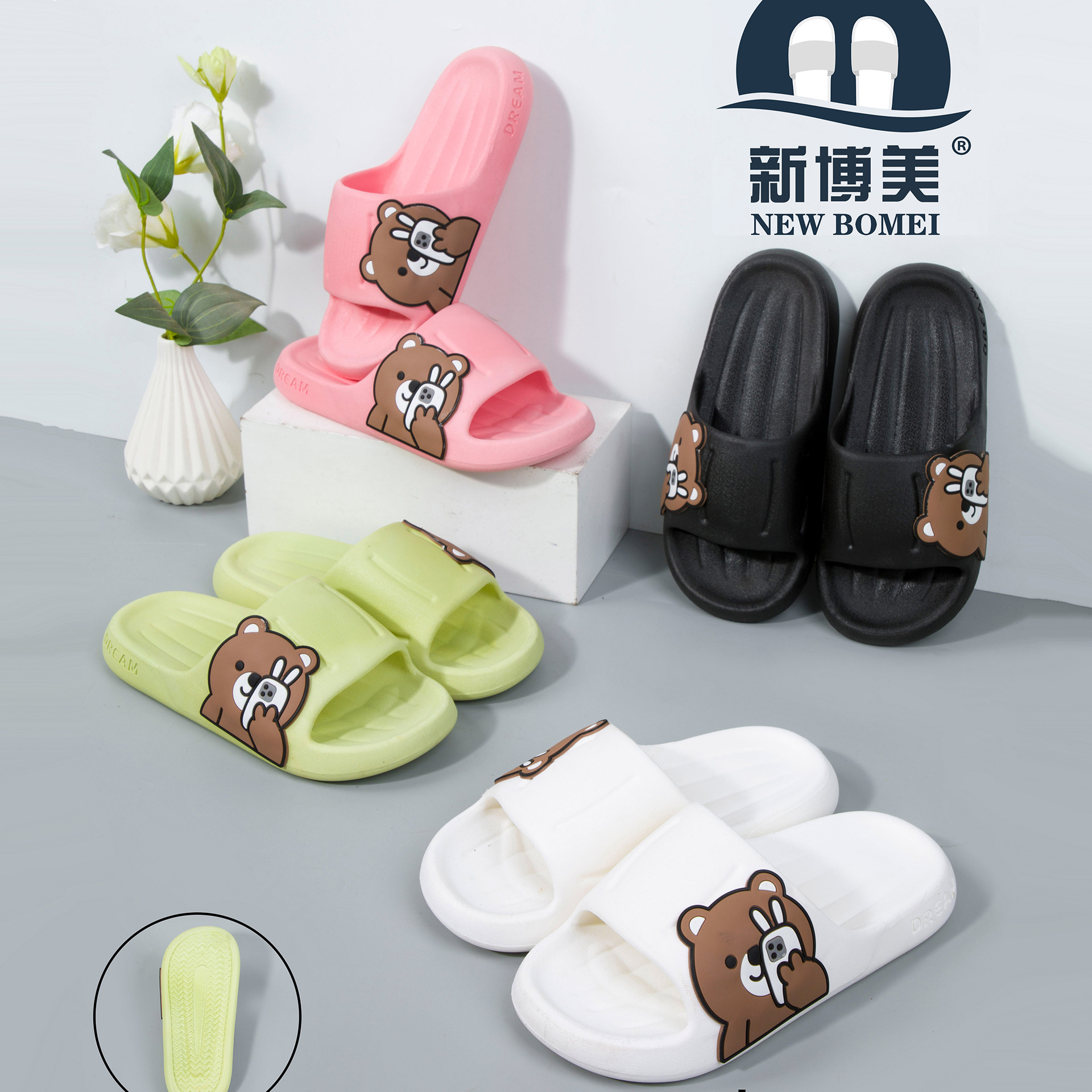 2023 5553+2 summer new women‘s slippers casual home bathroom cartoon summer women‘s slipper wholesale