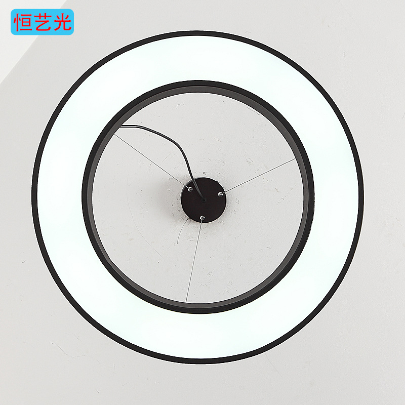 空心圆形led办公灯商场超市餐厅led吊灯现代简约吊线灯商用照明灯
