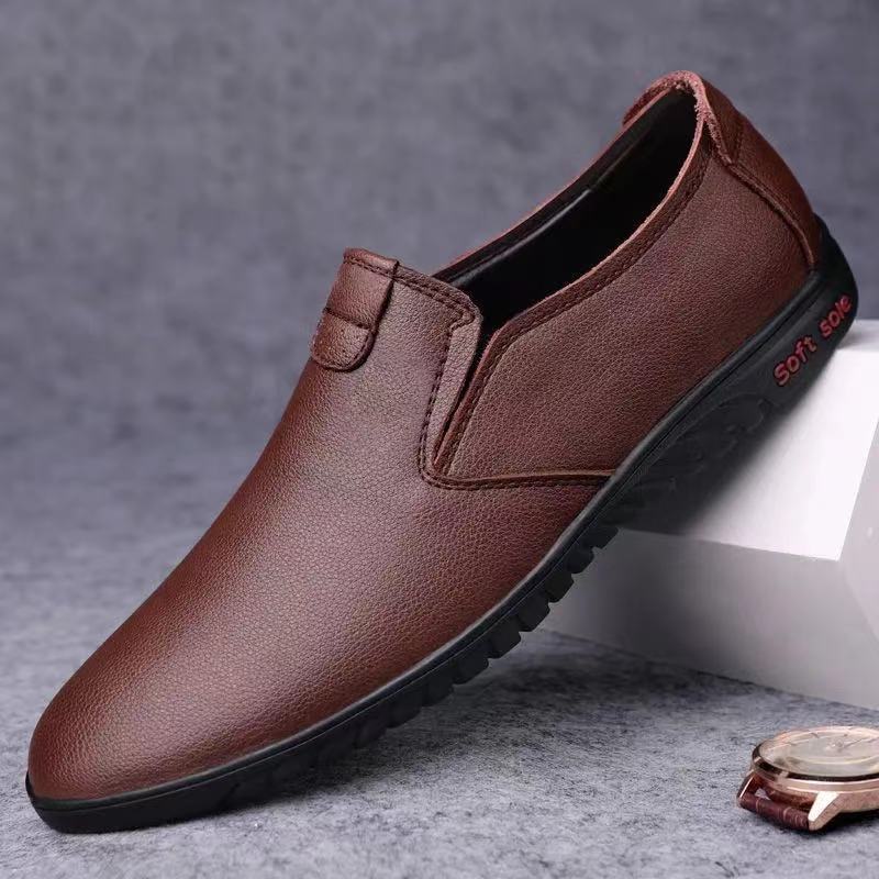 Men's Shoes Spring New Breathable Leather Shoes Men's Korean Fashion Youth Leather Shoes Men's Casual Shoes Business Leather Shoes Driving Shoes