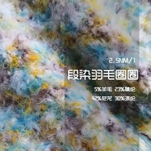 泓利 现货花式纱线2.5支段染羽毛圈圈段彩渐变梦幻圈圈纱油画纱