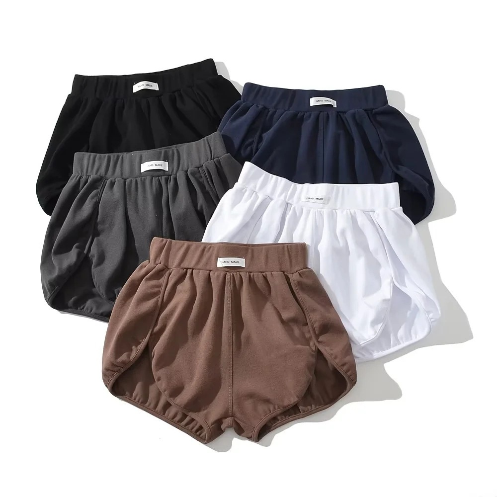 辣妹显腿长兜兜裤女高腰花苞拳击短裤休闲显瘦字母标收脚口短裤薄