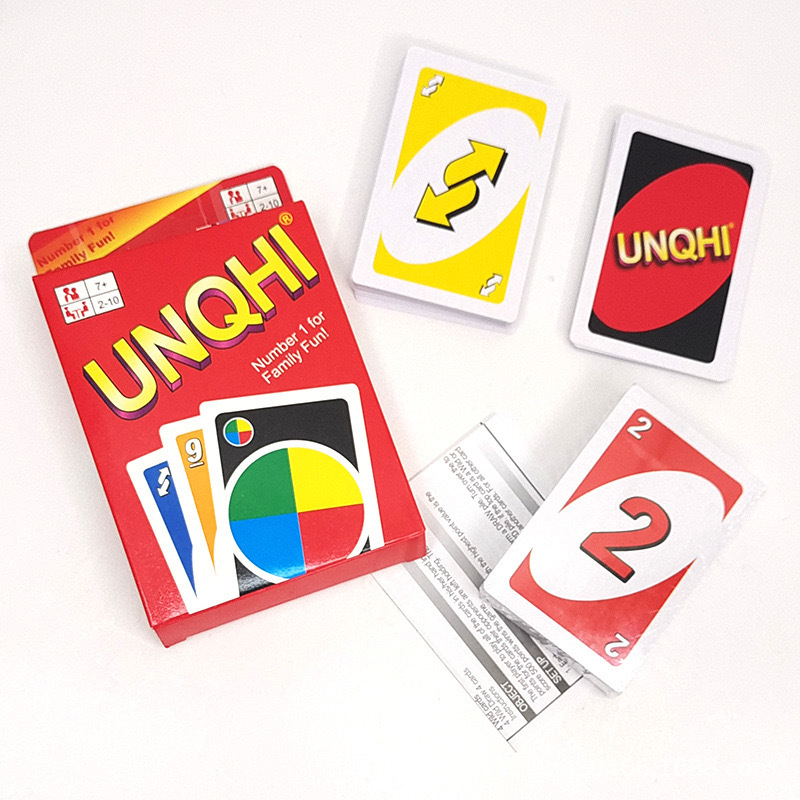 跨境外贸unqhi纸牌加厚桌游卡牌英文版优诺牌娱乐扑克厂家批发