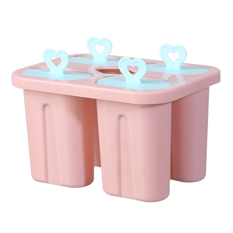 Contrast Color Four Grid Ice-Cream Mould Household Make Popsicles Ice Candy Ice Cream Ice Ice Cream Ice Tray Homemade Popsicle