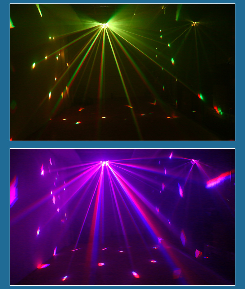 蝴蝶灯led灯酒清吧激光旋转七彩爆闪声控镭射蹦迪ktv闪光灯批发