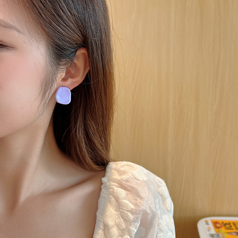 青岛饰品s925银针小清新几何耳钉韩国简约森系百搭小巧甜美耳饰女