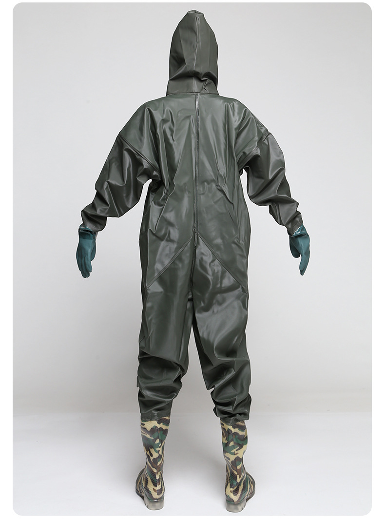 厂家批发全身下水裤户外耐磨连体涉水裤70丝针织布捕鱼挖藕钓鱼裤