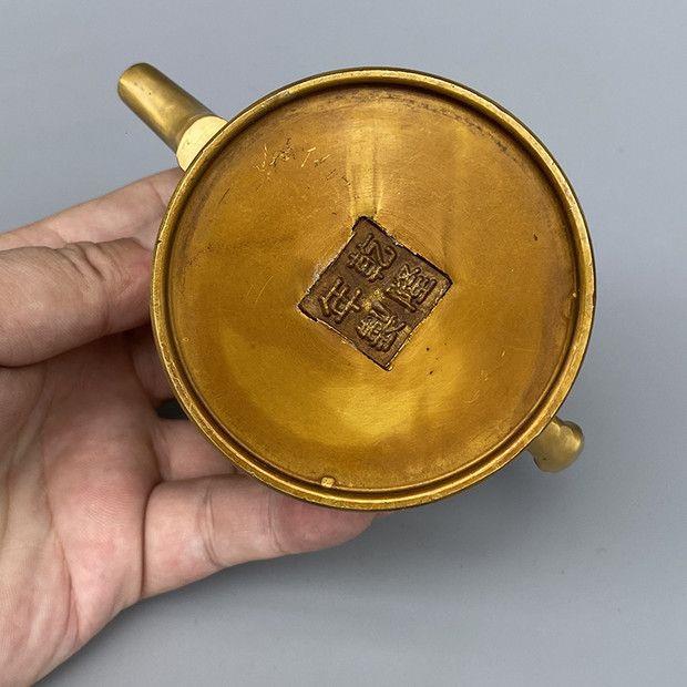 仿古纯铜茶壶黄铜竹报平安壶家居工艺品摆件水壶酒壶茶壶泡茶