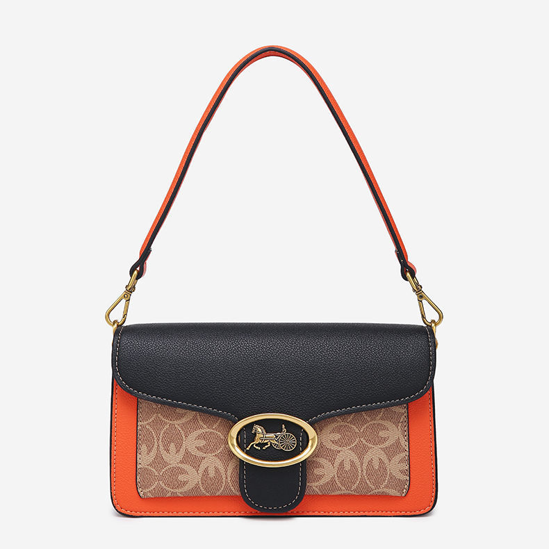 正品美国冠驰女包guanchi欧美时尚印花法棍包单肩斜挎包2021新款