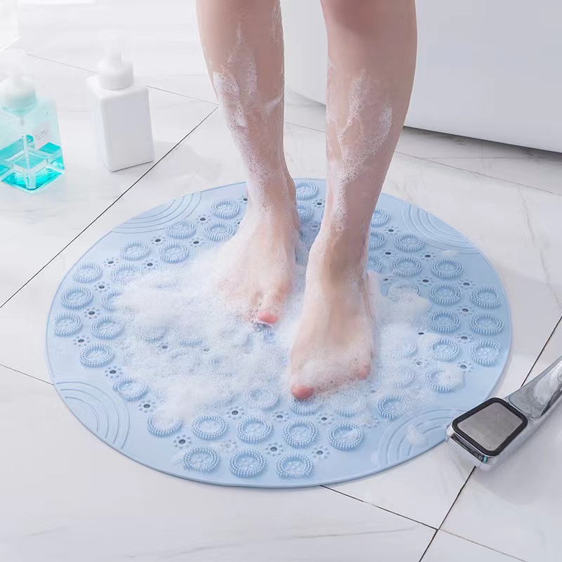 New round Flower Massage Bathroom Floor Mat Home Shower Room Hydrophobic Quick-Drying Suction Cup Floor Mat