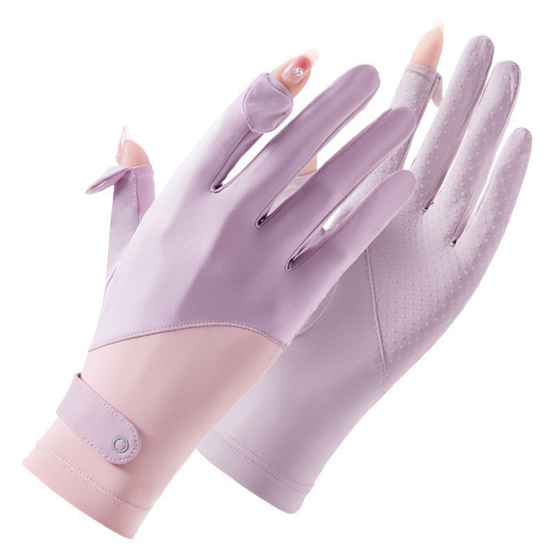 Car Knight Sun Protection Gloves Female Ice Silk Thin Fashion Non-Slip Summer Uv Protection Driving Electric Car