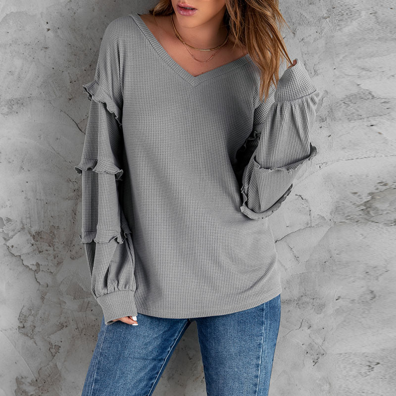 蝴蝶袖长袖t恤衫图片