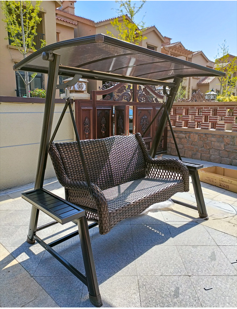 户外秋千摇椅庭院摇篮吊椅室外别墅阳台露天铸铝吊椅网红荡秋千