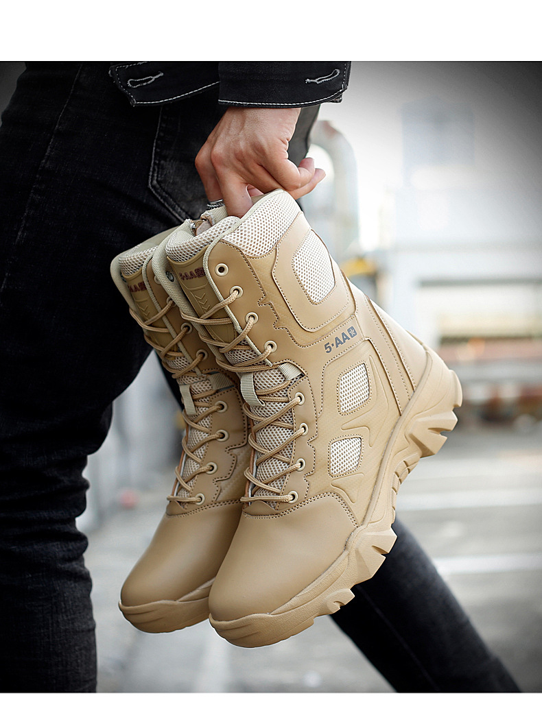 高帮大码军靴男跨境战术靴子马格南野战靴登山男靴时尚马丁靴皮靴