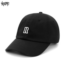 KENMO肯默纯色软顶鸭舌帽logo字母R棒球帽秀气小清晰遮阳防晒帽子