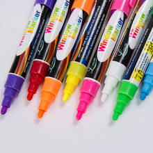 黑板笔水性可擦led荧光笔圆头彩色按压标记笔玻璃POP荧光板专用笔