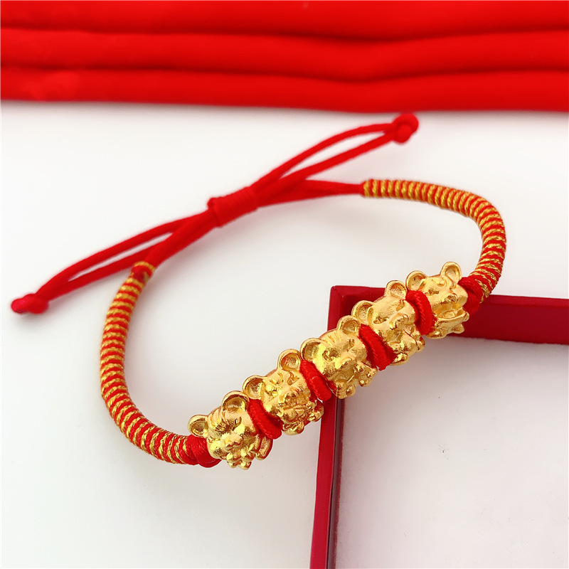 代发韩国东大门老鼠年本命年红绳手链招财鼠红色手绳老鼠手链生肖