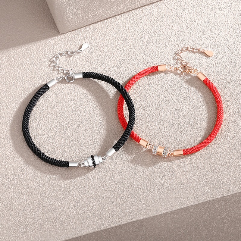 转运珠纯银情侣手链一对款新款手绳定情信物520礼物送男女友纪念