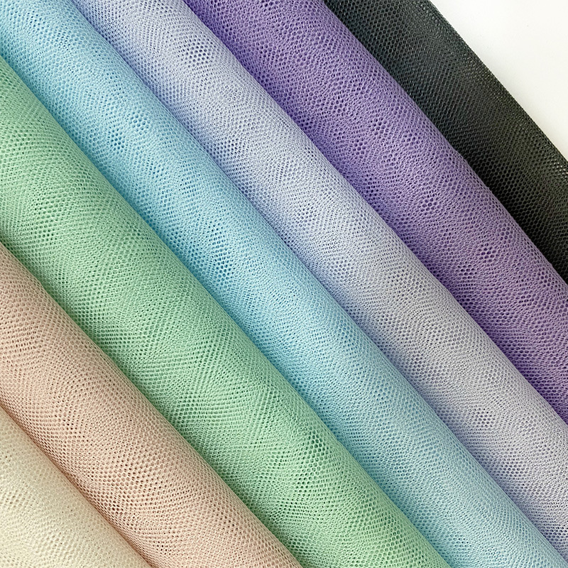 36a网纱服装包装网布涤纶针织网纱面料蕾丝布料婚纱面膜六角网纱