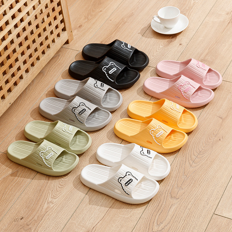 New Eva Slippers Women's Summer Cartoon Couple Household Bathroom Bath Non-Slip Soft Bottom Slippers Men's Wholesale