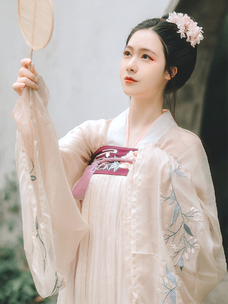 汉服女齐胸襦裙中国风大袖衫飘逸仙女改良古装广袖日常学生套装夏