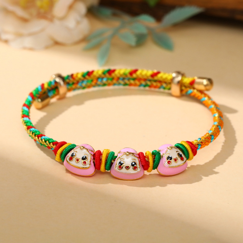 Dragon Boat Festival Colorful Rope Braided Rope Children's Small Zongzi Blessing Carrying Strap Five-Color Line Bracelet Wholesale