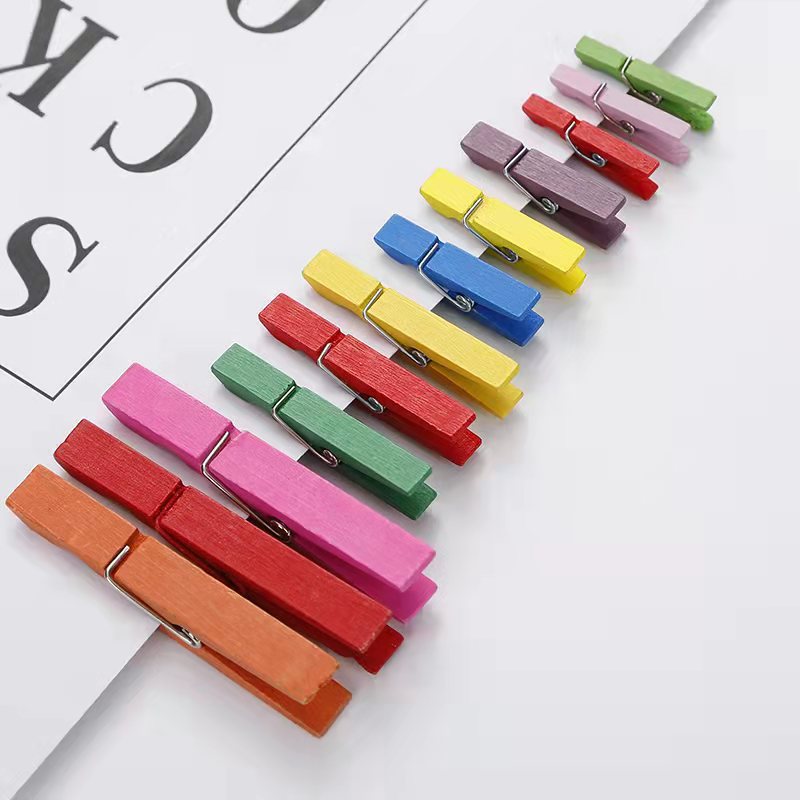 6万个相似衣物荷木夹子 居家彩色小木头夹子 木质工艺品摆饰照片夹子