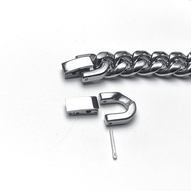 厂家直供不锈钢饰品扣 古巴链扣子手工夹扣u型珠宝扣6mm8mm10mm扣