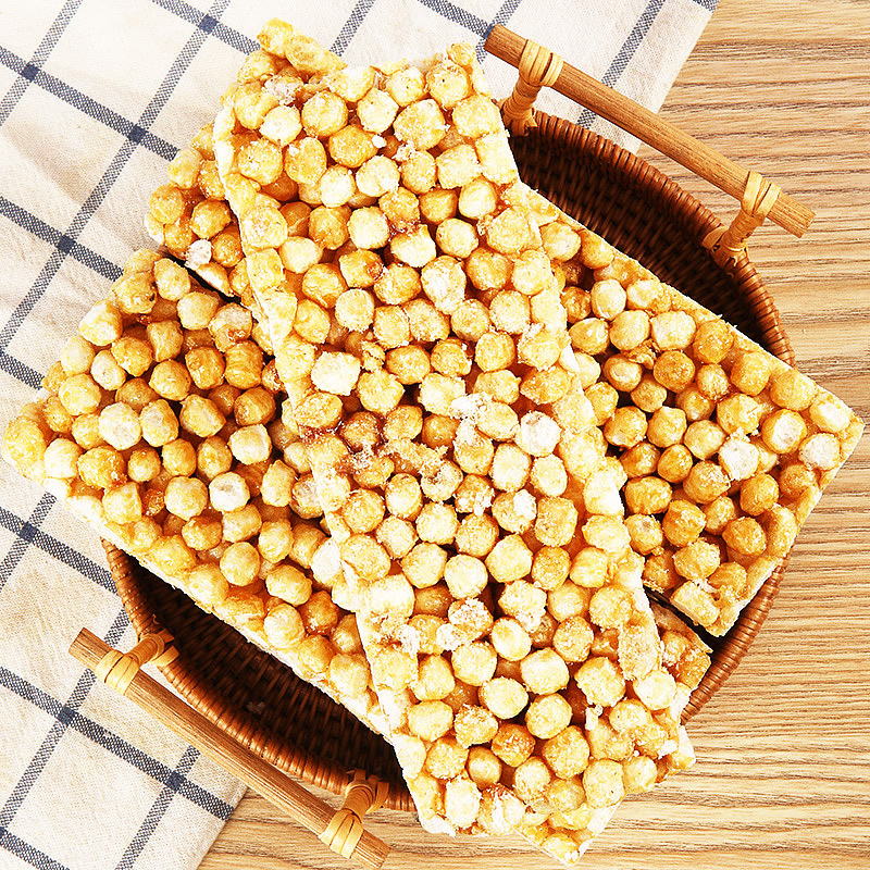湖南祁东产松子糖米花糖焦米糖传统老式手工炒米糖休闲食品糕点传