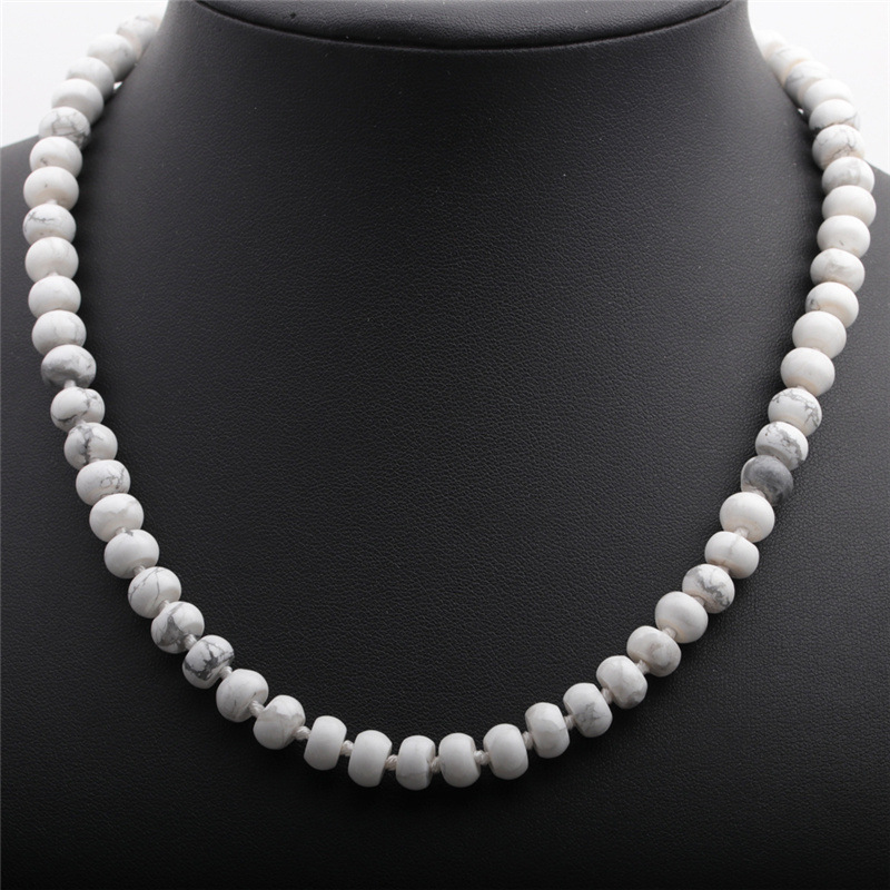 21心款虎眼兰点白松石项链diy 人工打结多色多款式男女情侣项链