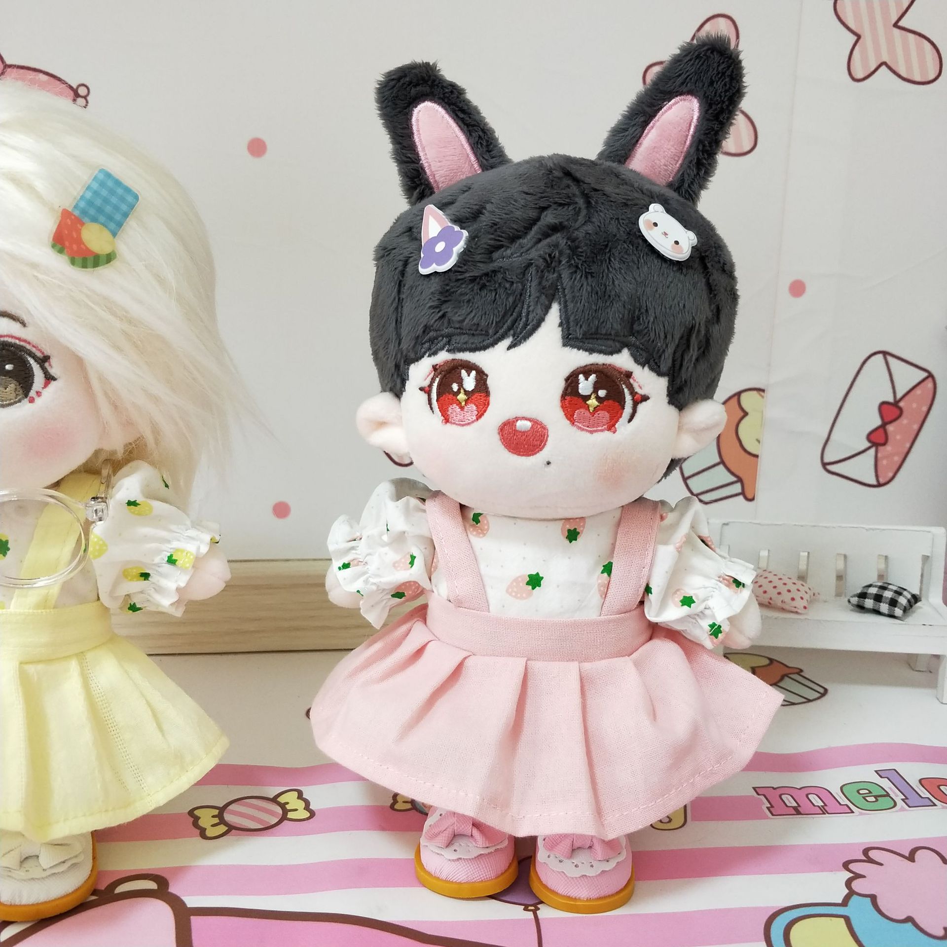 娃衣20cm棉花娃娃衣服无属性人行公仔裙子背带裙两件套