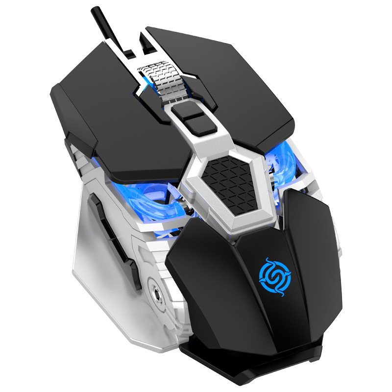 New Q18 Mechanical Mouse Wired E-Sports Game Water-Cooled Luminous Desktop Computer Notebook Chicken Eating USB