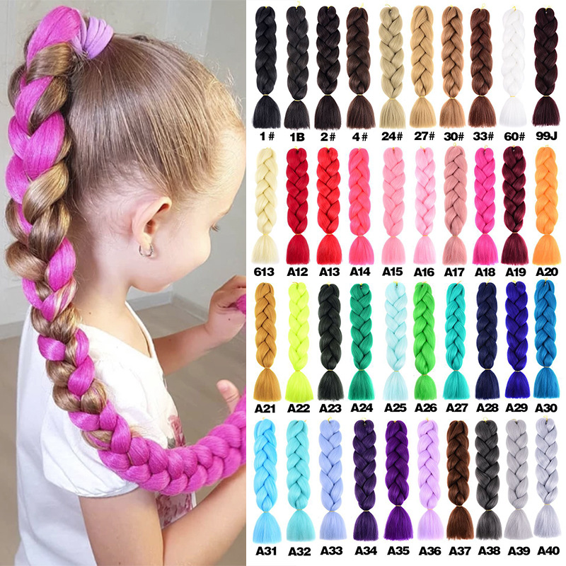 Solid Color Big Braid European and American African Wig Jumbo Braid Hair Monochrome Fiber Braids High-Temperature Fiber Dreadlocks