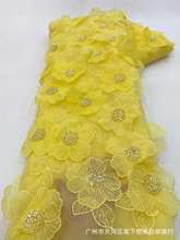 网布亮片绳绣婚纱礼服绣花布料Beads Sequins Lace Fabric MN2859