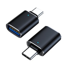 otg转接头 type-c转USB3.0手机U盘读卡器带灯光头车载充电转接头