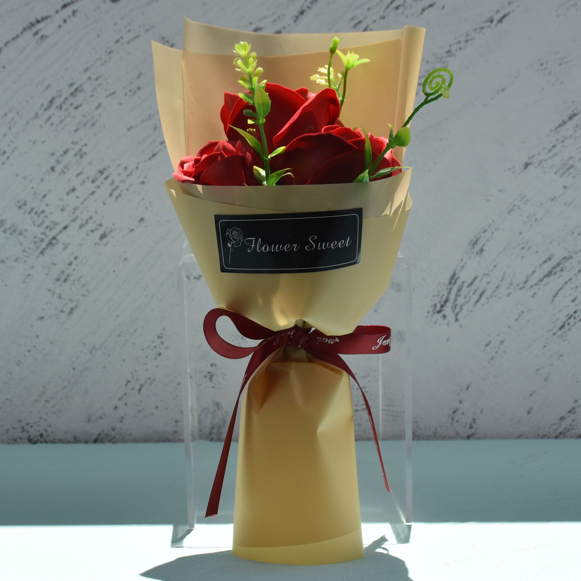 生日礼物送女生情人教师节活动创意小礼物香皂花3朵玫瑰花束送客