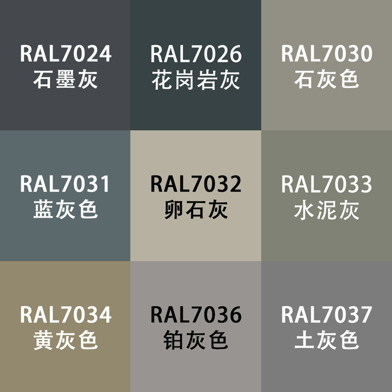ral7040窗灰色ral7039石英灰ral7038玛瑙灰自动手摇喷漆劳尔油漆
