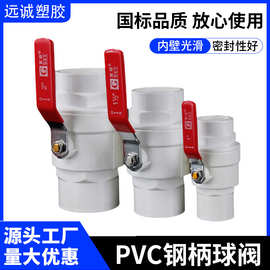 pvc球阀钢手柄塑料球阀开关阀门多规格水管闸阀配件塑料水管开光