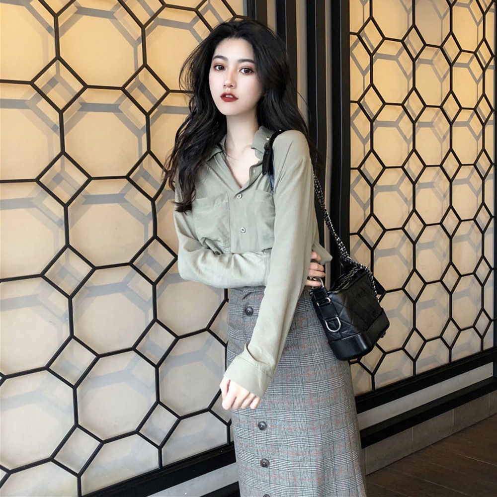 御姐两件套女休闲职业气质森系复古港味轻熟系心机感衬衫套装秋季