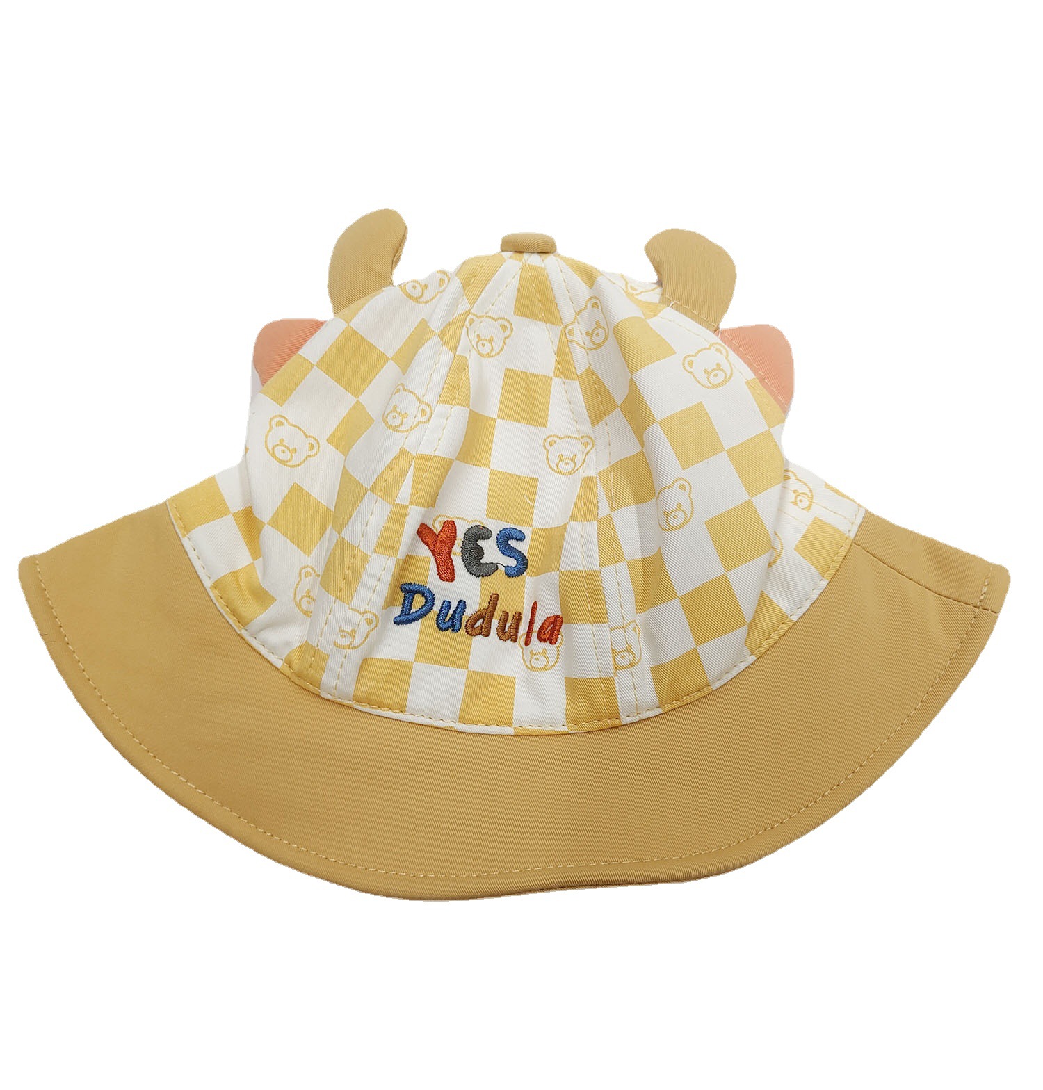 Children's Hat Bucket Hat Dudula Children's Bucket Hat Printed Bear Maze Grid Bucket Hat