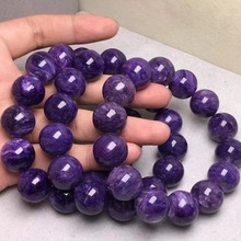 天然紫龙晶圆珠手串单圈手链DIY配饰干净无杂裂纹路清晰14-15mm