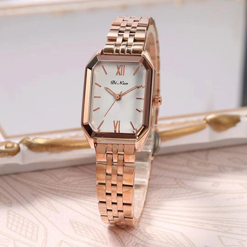 dinuo手表女士防水钢带小众气质女表方形直播爆款石英表出口跨境
