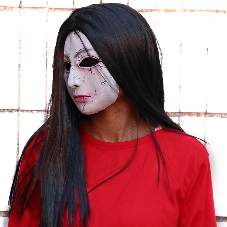 女鬼面具万圣节乳胶恐怖面具鬼屋密室逃脱剧本杀道具厂家批发