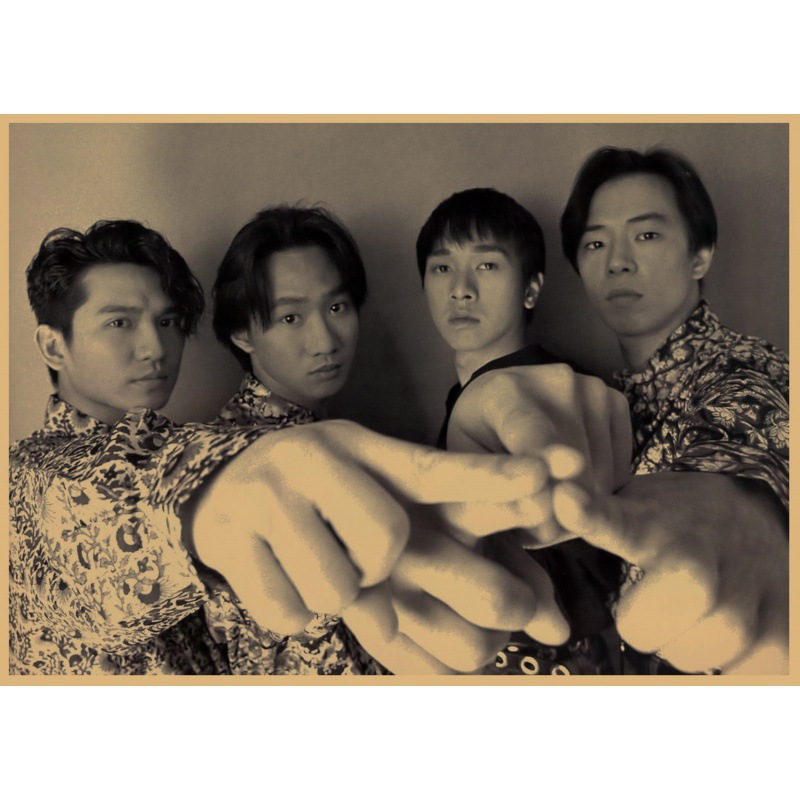 包邮黄家驹摇滚乐队复古牛皮纸海报饭店酒吧客厅咖啡厅装饰墙画