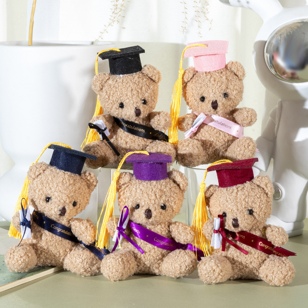 Graduation Bear Doctorial Hat Bear Doctor Bear Plush Toy Bachelor Teddy Bear Doll Logo Graduation Commemorative Gift