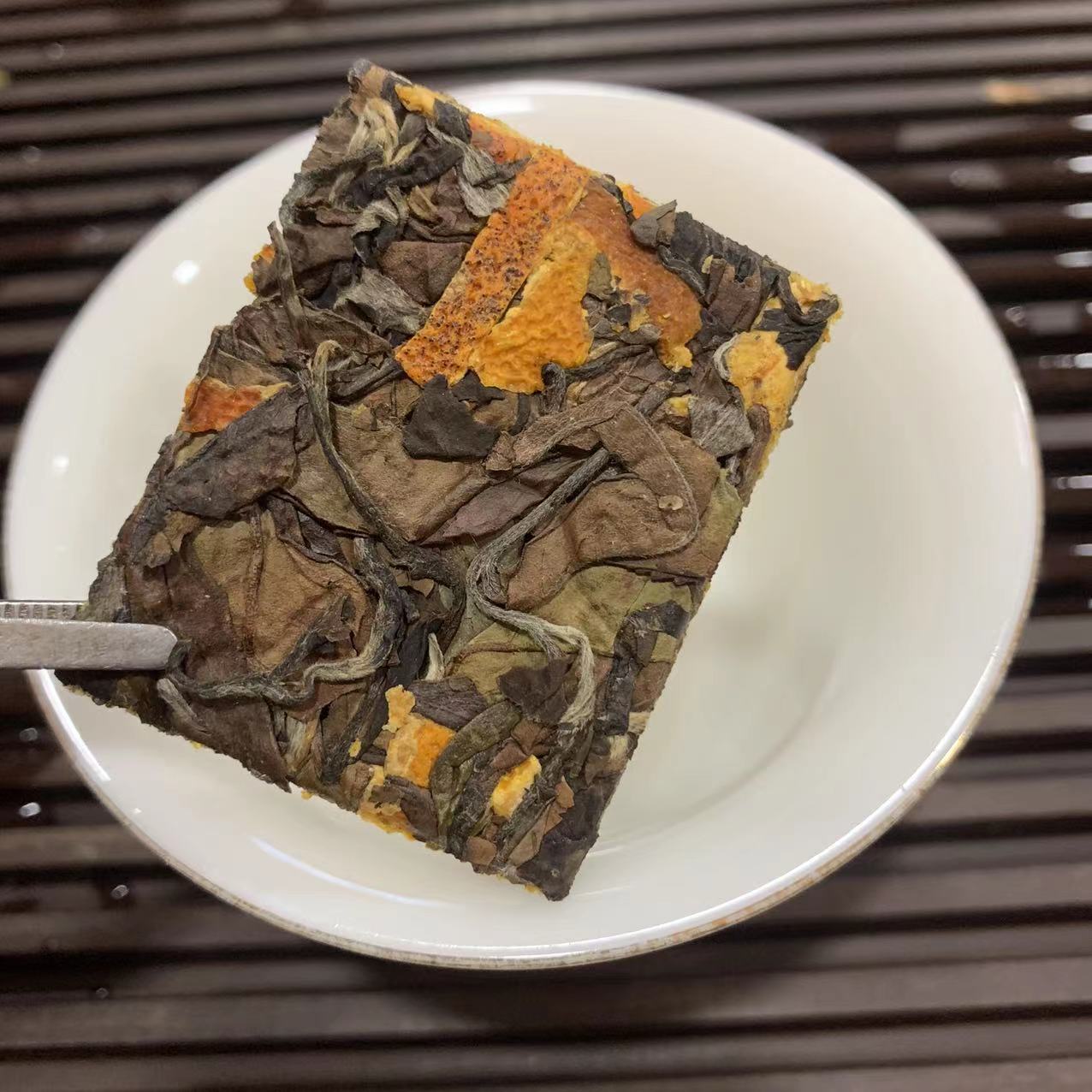 2018年福鼎老白茶陈皮白茶饼干 寿眉茶便携式500g散装小方片批发