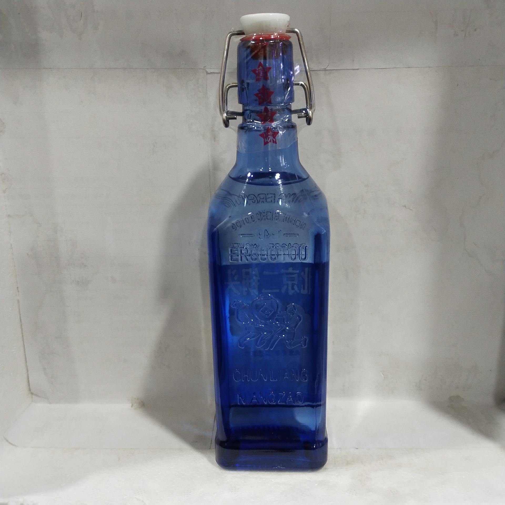 北京二锅头一斤蓝色方瓶酒 52度浓香500ml*12瓶 超市饭店简装小酒