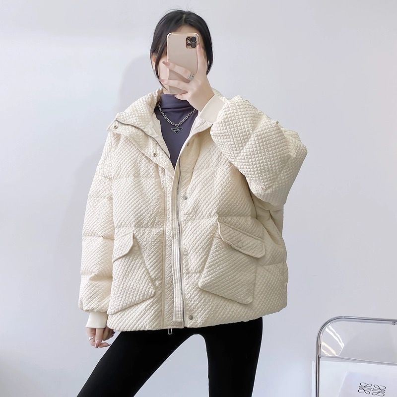 down Cotton-Padded Coat Women's Retro 2022 Winter Design Sense Niche Small Student Cotton Coat Stand Collar Bread Coat All-Matching